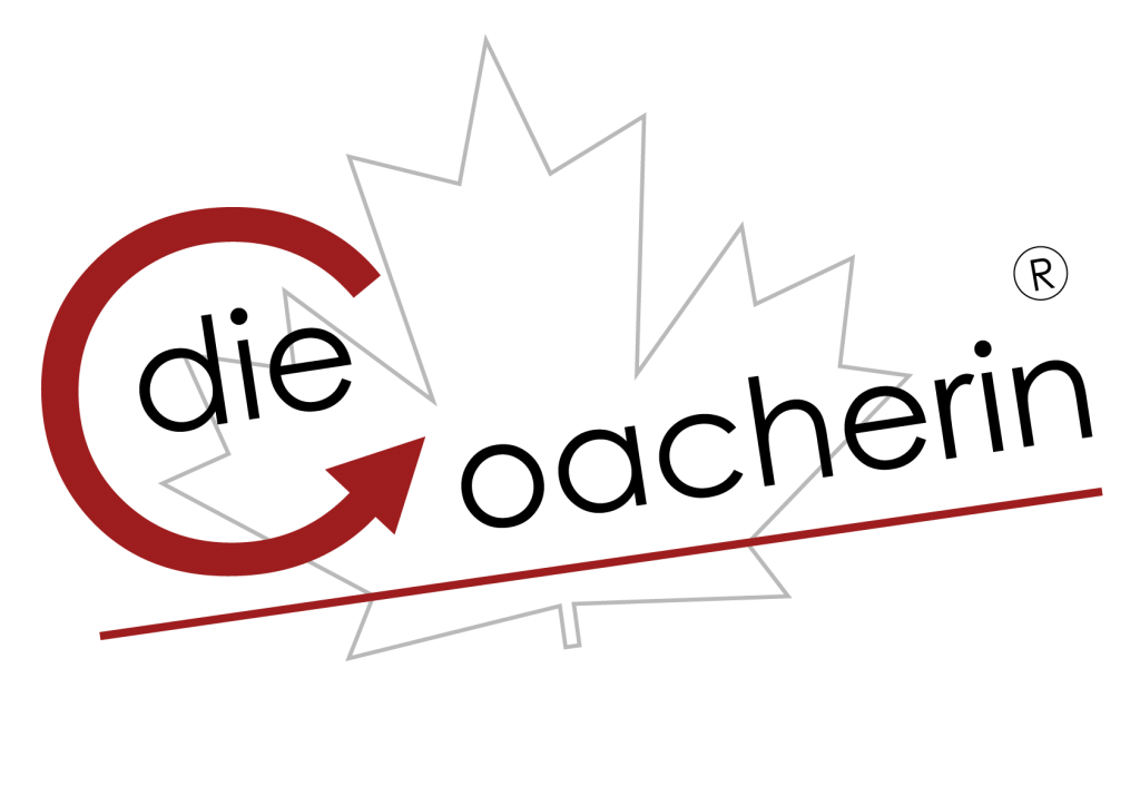 Logodatei die Coacherin zeigt ein Ahornblatt und den Schriftzug die Coachering